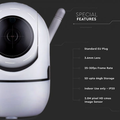 1080P IP INDOOR CAMERA WITH EU POWER PLUG & AUTO-TRACK FUNCTION