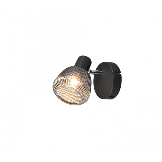 Single Spot 1xE14 TARIFA Black Matte-Chrome Metal-Glass