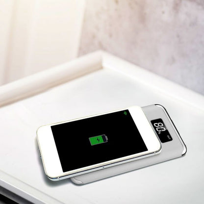 10000mAh POWER BANK WITH DISPLAY AND WIRELESS-WHITE