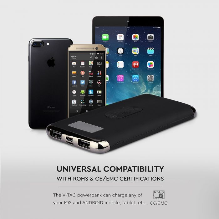 10000mAh POWER BANK WITH DISPLAY AND WIRELESS-BLACK