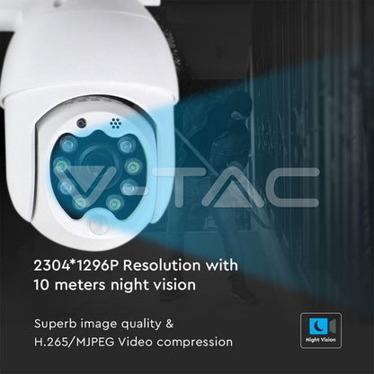 Wi-Fi Outdoor Camera 8 LED Lights 3MP IP65 Dome