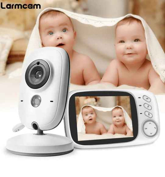 Multi-language White Video Baby Monitor, 8 Lullabies, Indoor Wireless Pan-tilt Camera, 260m Transmission Range,