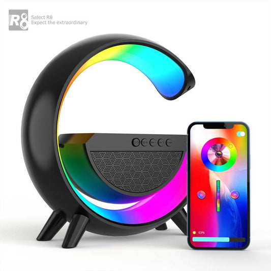 SM2301 Wireless Speaker 6 Lighting Modes Wireless Charging Function Compatible With IOS/Android System Black & White