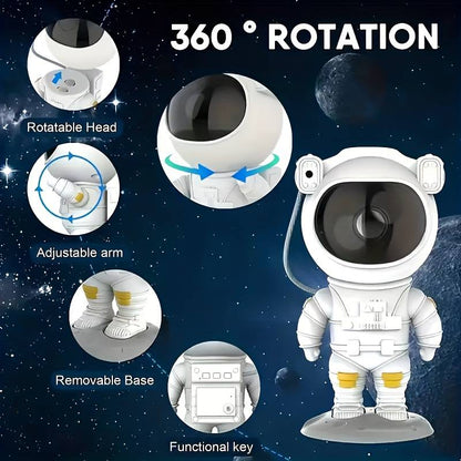 pc Astronaut Star Projector, Remote Control Spaceman Night Light With Timer, For Gaming Room, Home Theater, Bedroom