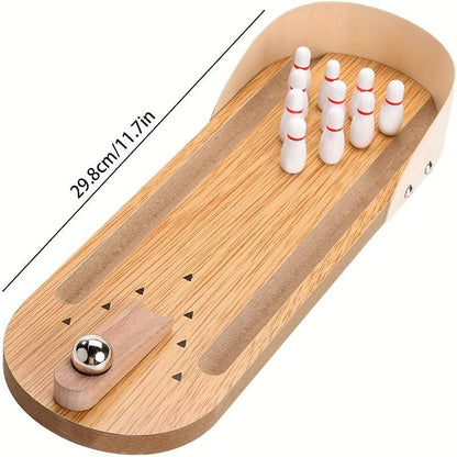 Desktop Mini Bowling Game Set Desktop Wooden Board Mini Arcade Desktop Mini Bowling Shooting Alley Office Desk Stress Relief Gadget