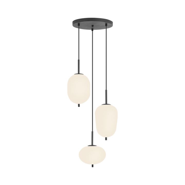 LED Pendant 3xE14 Opal-Black