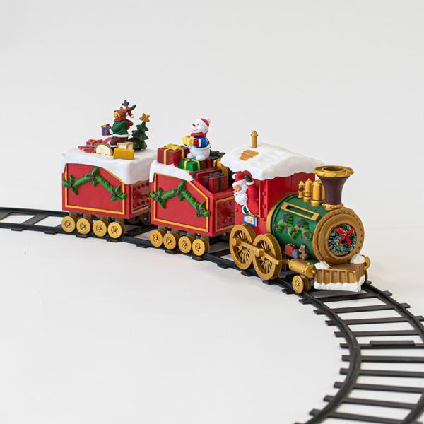 TRAIN WITH RAILS, WITH MUSIC AND MOVEMENT, 2 LED, BATTERY OPERATED, TRAIN 50CM, RAILS Φ115CM