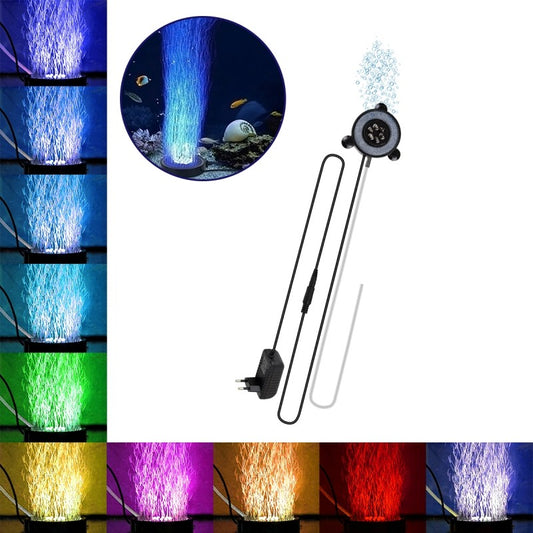 Aquarium Light & Oxygenator / Bubble Mechanism Φ5.5cm LED 7.2W 180° AC 230V Waterproof IP68 Multicolor RGB