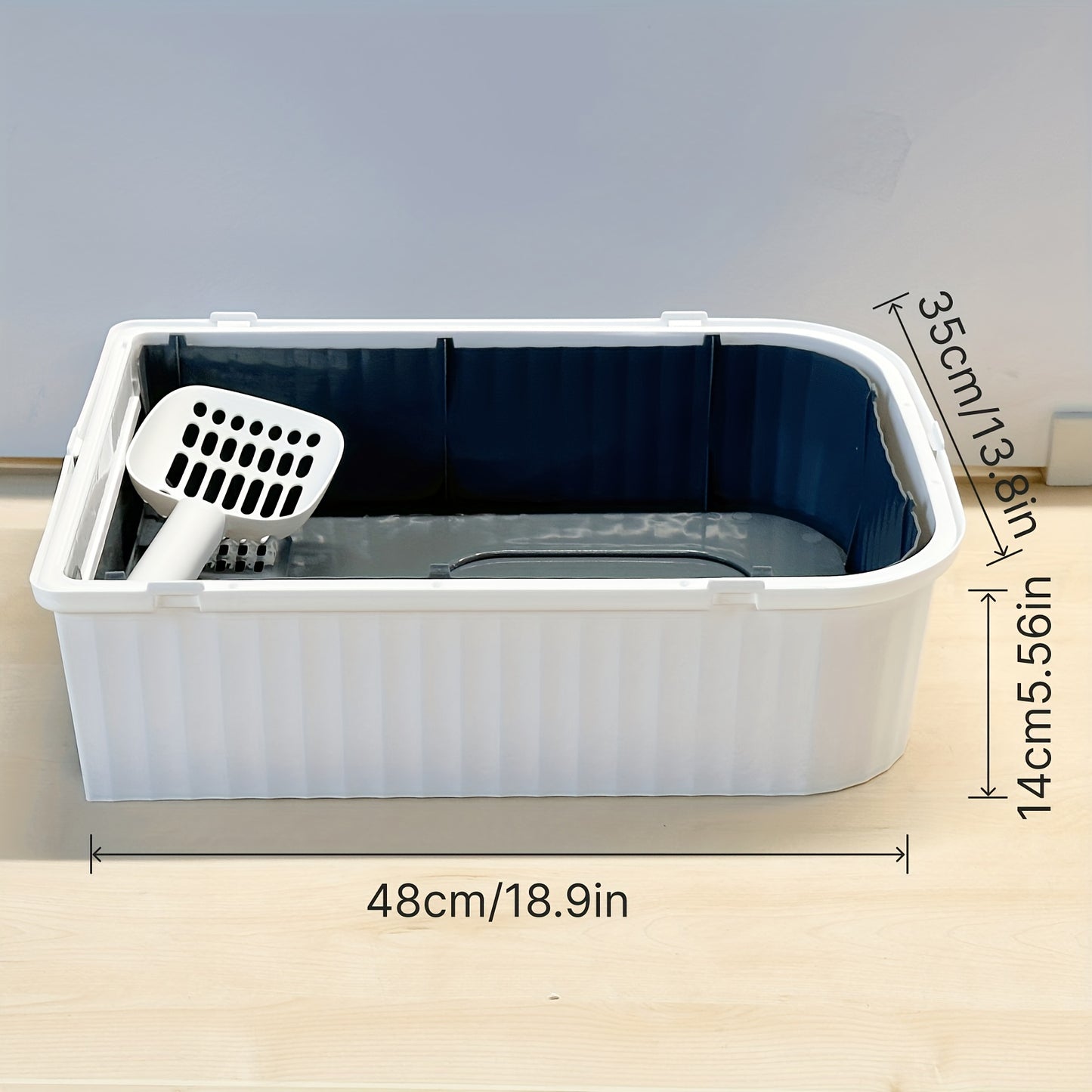 Portable Foldable Cat Litter Box With Anti-Splash Cover And Plastic Scoop - Easy To Clean And Install Pet Toilet With Lid