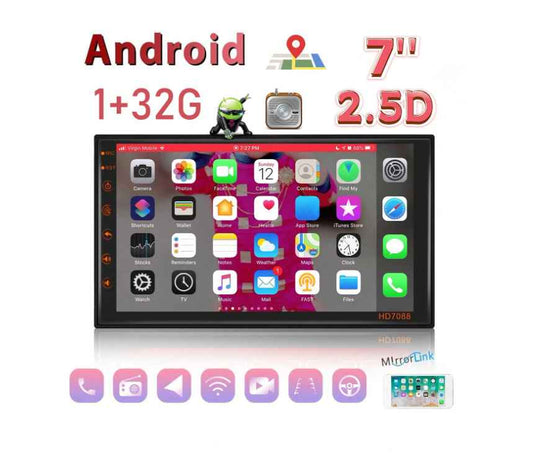 Double Din 7-inch 1+32G TFT Touch Screen Car MP5 Player Support Mirror link WIFI GPS