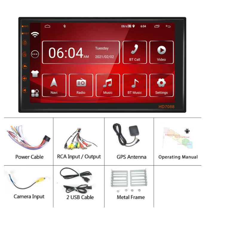 Double Din 7-inch 1+32G TFT Touch Screen Car MP5 Player Support Mirror link WIFI GPS