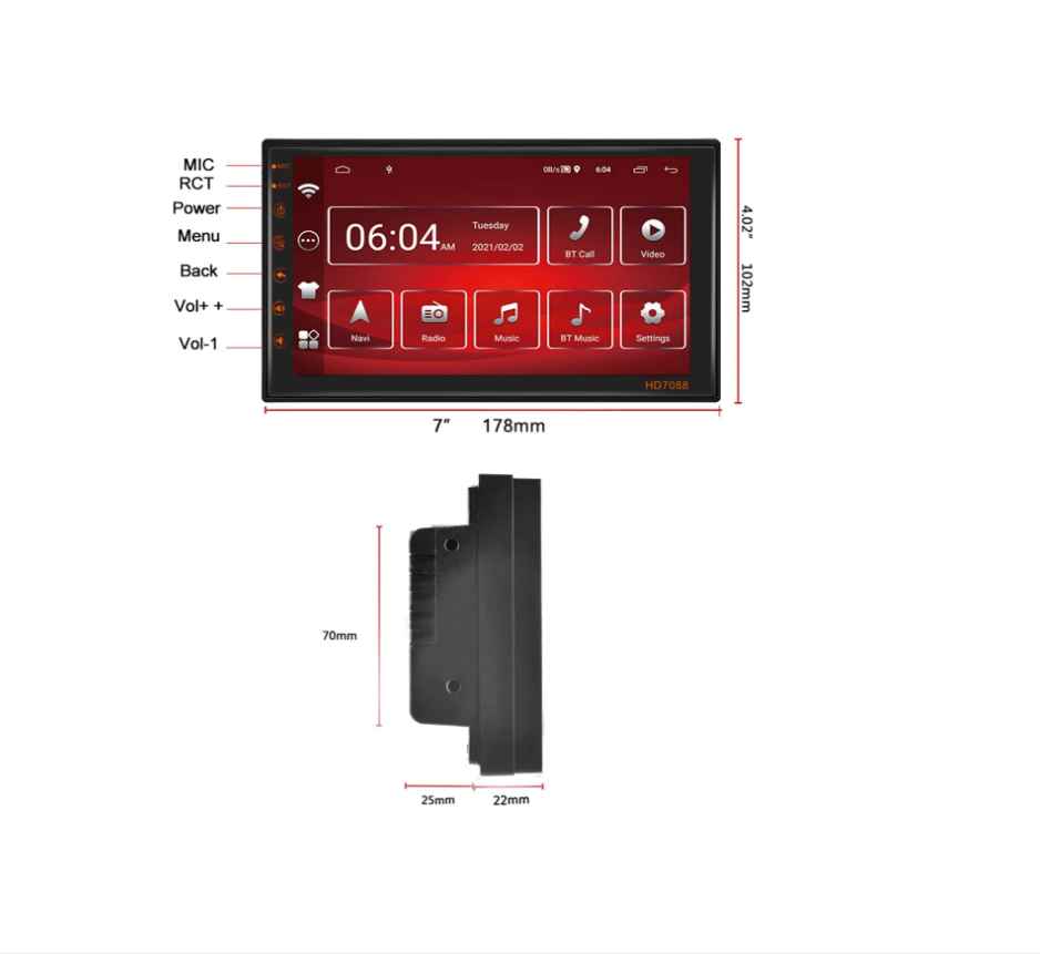Double Din 7-inch 1+32G TFT Touch Screen Car MP5 Player Support Mirror link WIFI GPS