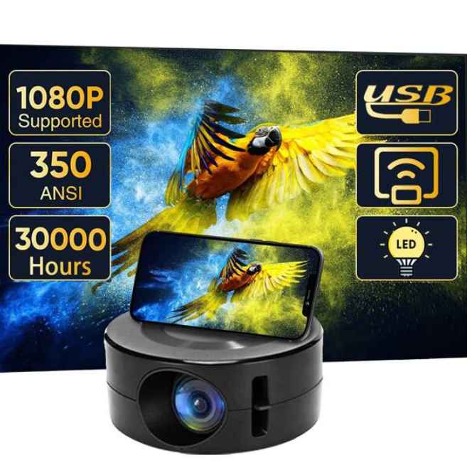 1080P portable mini projector with built-in speaker