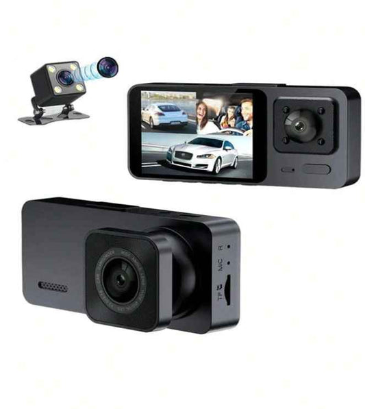 3 Lens 1080P Car Dashcam 2 Inch Mini Car Black Box G-Sensor Video Recording With Parking Monitoring