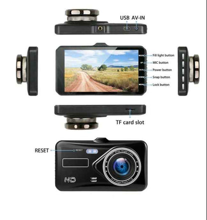 4 Inch 2.5D IPS Screen 1296P Dash Cam In Car DVR Camera Video Recorder