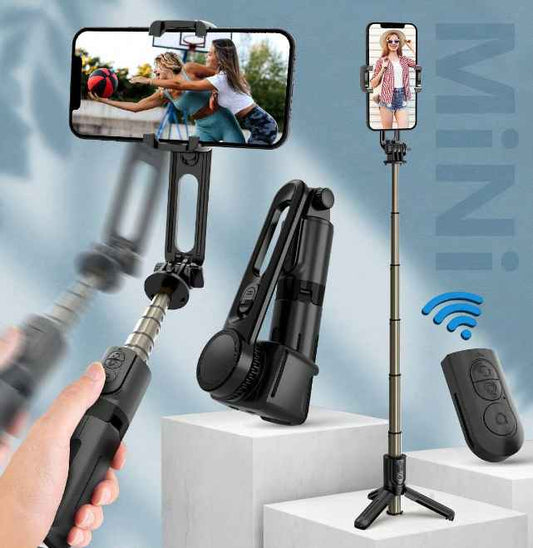 Selfie Stick Gimbal Stabilizer, 360° Rotation Tripod with Wireless Remote, Portable Phone Holder, Auto Balance 1-Axis Gimbal for Smartphones Vlog Youtuber Live Video Record