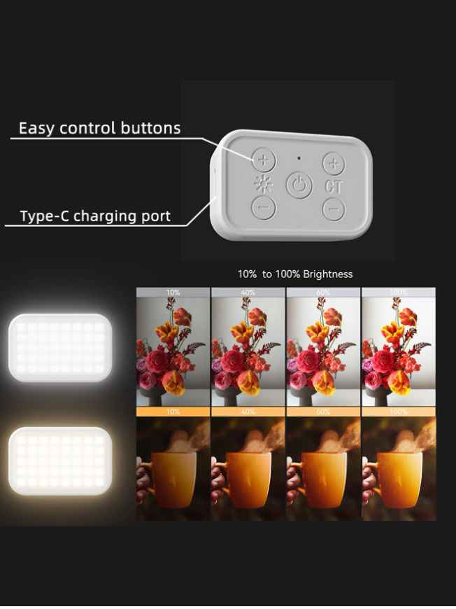 1pc Led Magnetic Fill Light, With Adjustable Color Temperature & Brightness,