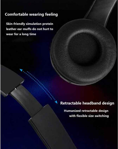 Noise Cancelling Over Ear Sports Earphone With Mic FM Radio Game Headset Compatible With IOS/Android