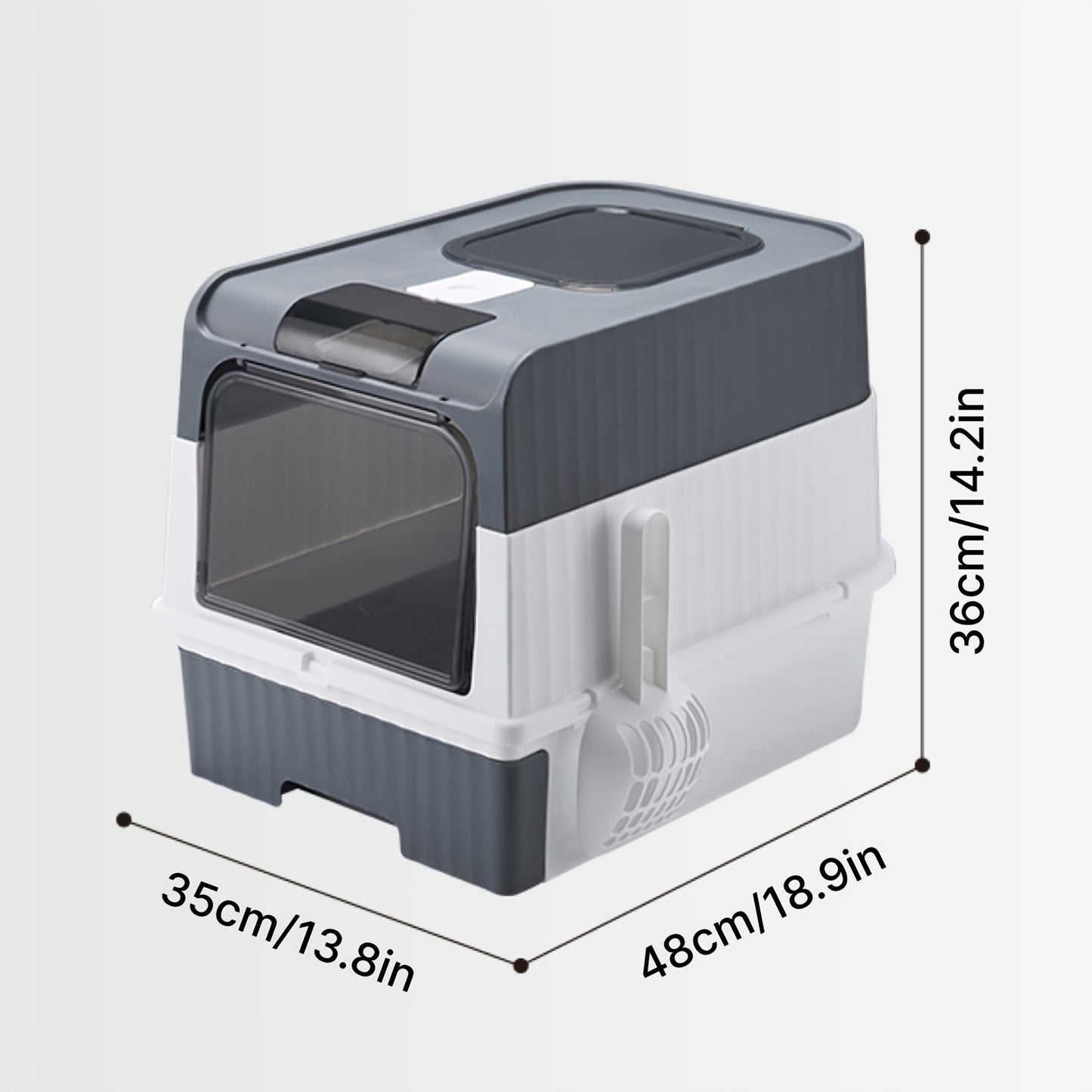 Portable Foldable Cat Litter Box With Anti-Splash Cover And Plastic Scoop - Easy To Clean And Install Pet Toilet With Lid