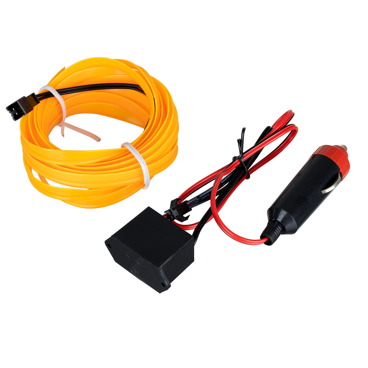 UBE 360° Degree Decorative EL-Wire Car Neon Cord SET 3m 1W/3m 30lm/m 360° DC 12V with Car Cigarette Lighter Plug Waterproof IP68 Yellow