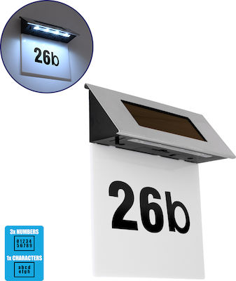 Standalone SMD 1W 100lm Solar LED Light with Built-in 600mAh Battery - Photovoltaic Panel with Day-Night Sensor for Street Address Numbering Waterproof IP65 Cool White 6000K