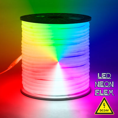 TUBE 360° Degree Neon Flex Epistar LED SMD 5050 1m 18W/m 60LED/m 1818lm/m 360° DC 24V Αδιάβροχη IP68 Digital Magic Addressable IC WS2811 RGB Dimmable
