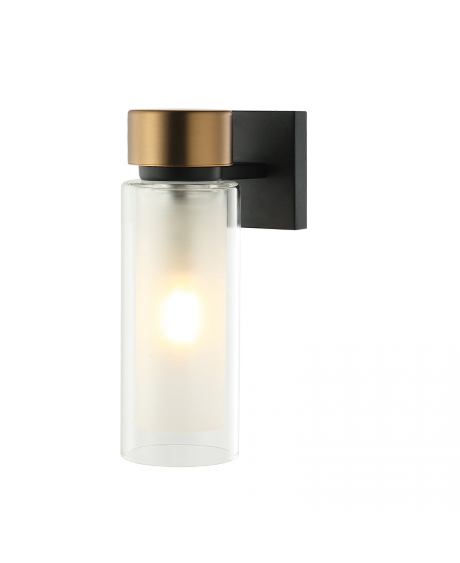 WALL LAMP E14 SANDY BLACK-ANTIQUE BRASS IP44