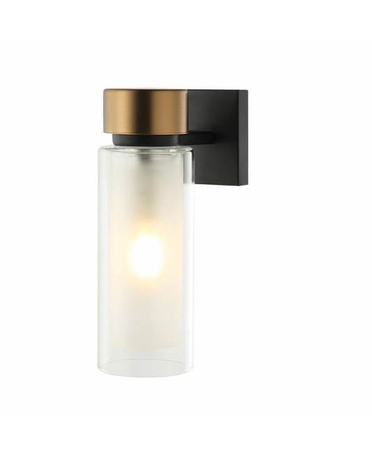 WALL LAMP E14 SANDY BLACK-ANTIQUE BRASS IP44