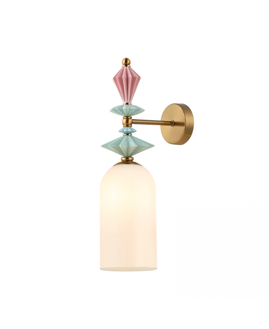 WALL LIGHT 1XE27 MAX 40W OPAL WHITE GLASS & CERAMICS