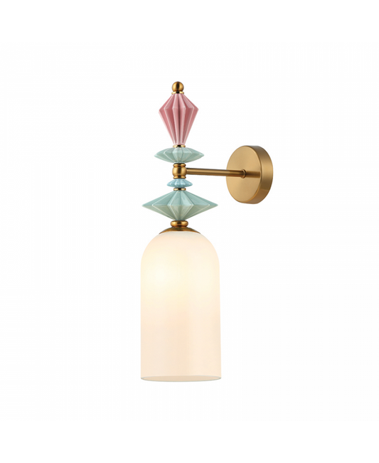 WALL LIGHT 1XE27 MAX 40W OPAL WHITE GLASS & CERAMICS