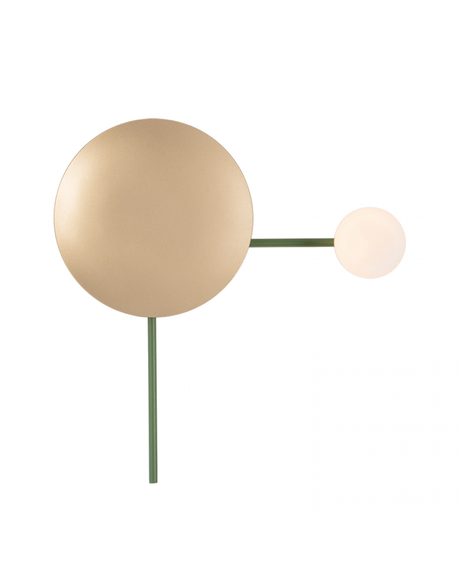 WALL LAMP 1XG9 SANDY OLIVE GREEN-GOLD