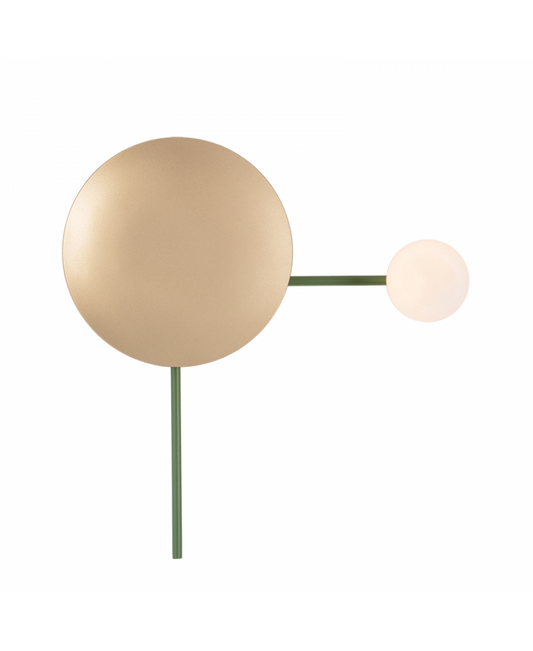 WALL LAMP 1XG9 SANDY OLIVE GREEN-GOLD