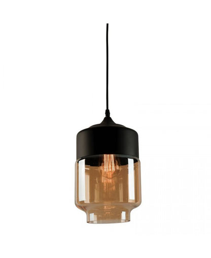 PENDANT LAMP 1XE27 BLACK-CHAMPAGNE GLASS