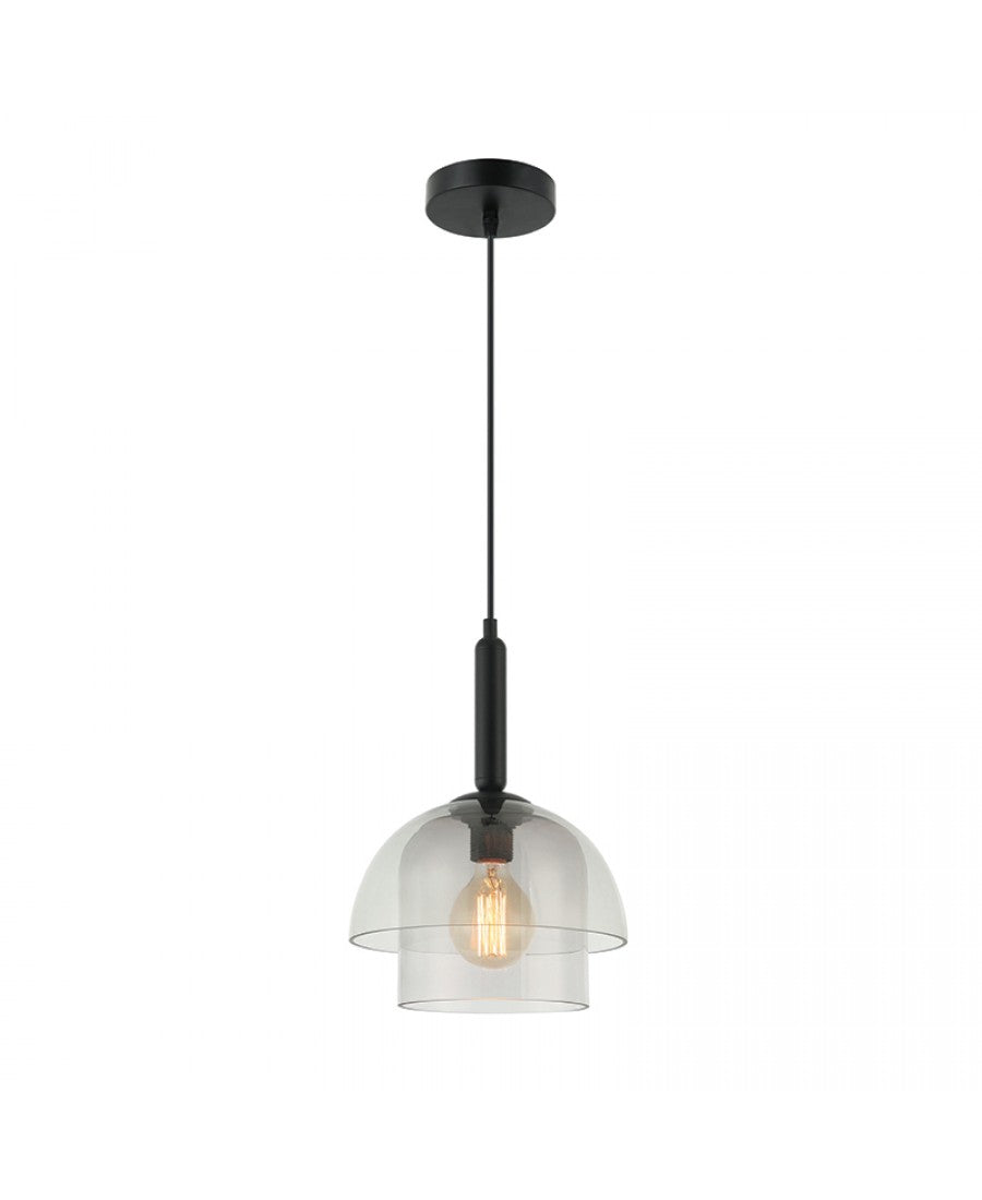 GLASS PENDANT LIGHT E 27 MAX 40W GLASS SMOKY