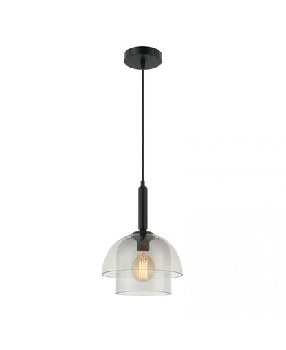 GLASS PENDANT LIGHT E 27 MAX 40W GLASS SMOKY