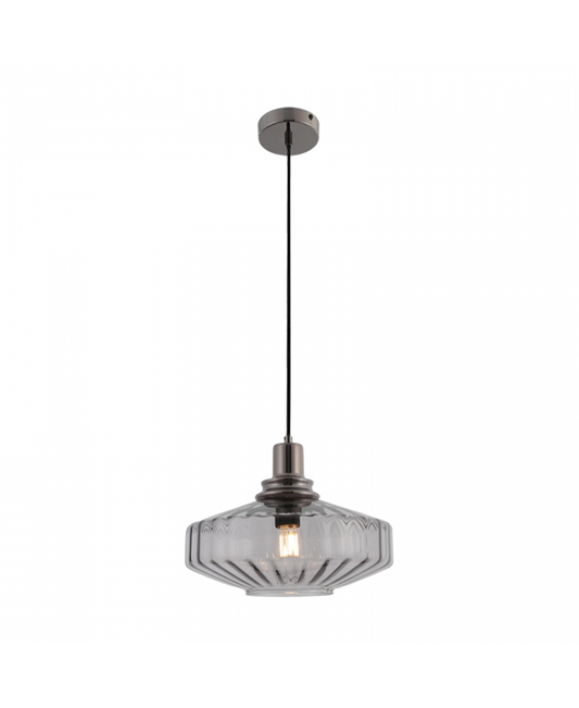 PENDANT LIGHT E27 MAX 40W METAL-GLASS ANODISED DARK GREY