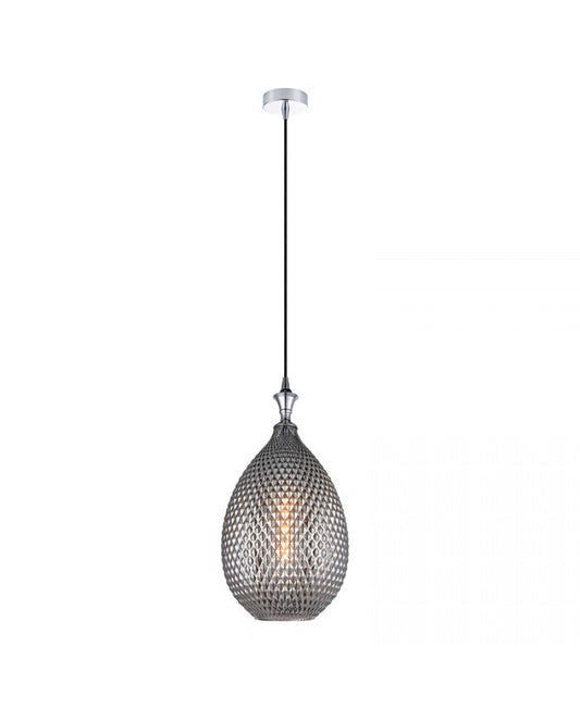 PENDANT LIGHT 1XE27 GLASS SMOKE GRAY