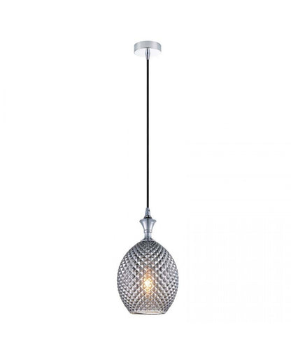 PENDANT LIGHT 1XE27 GLASS SMOKE GRAY