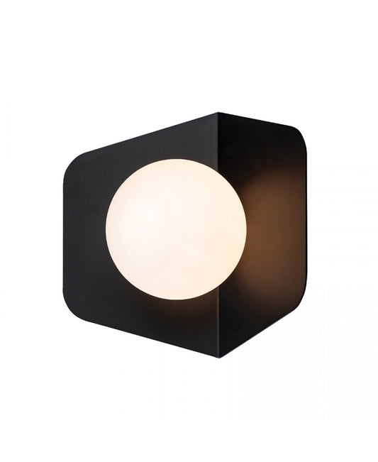 WALL LIGHT WITH OPAL GLASS 1xG9 MAX 7W BLACK MAT