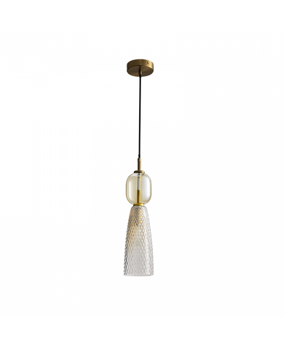 PENDANT LIGHT E14 MAX 40W METAL-GLASS ANTIQUE BRASS