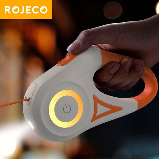 ROJECO 5M/16FT Αυτόματο αναδιπλούμενο λουρί σκύλου με φλας LED Υπαίθριο Μόλυβδο για τρέξιμο για κατοικίδια